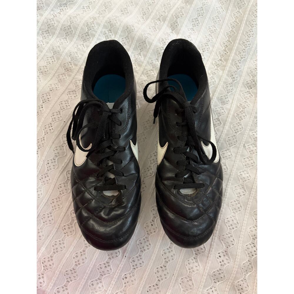 Nike Tiempo IV FG Soccer Cleats Black White Blue Men's Size 11 524939-014